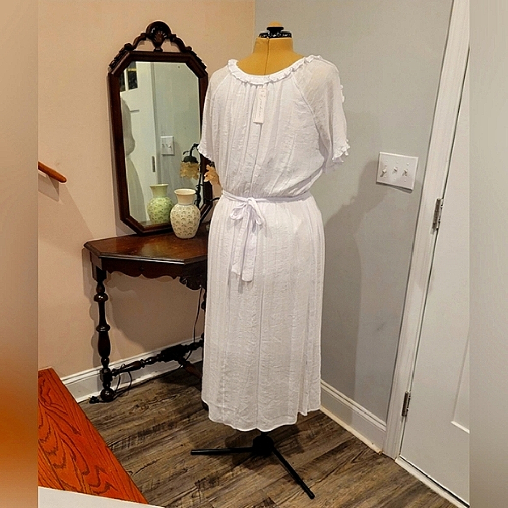 NWT 2X White Ruffly Dress - Picture 11 of 11